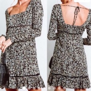 NWT Free People black floral Boho dress size 12